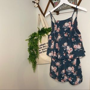 Rue21 Floral Shorts Romper Small